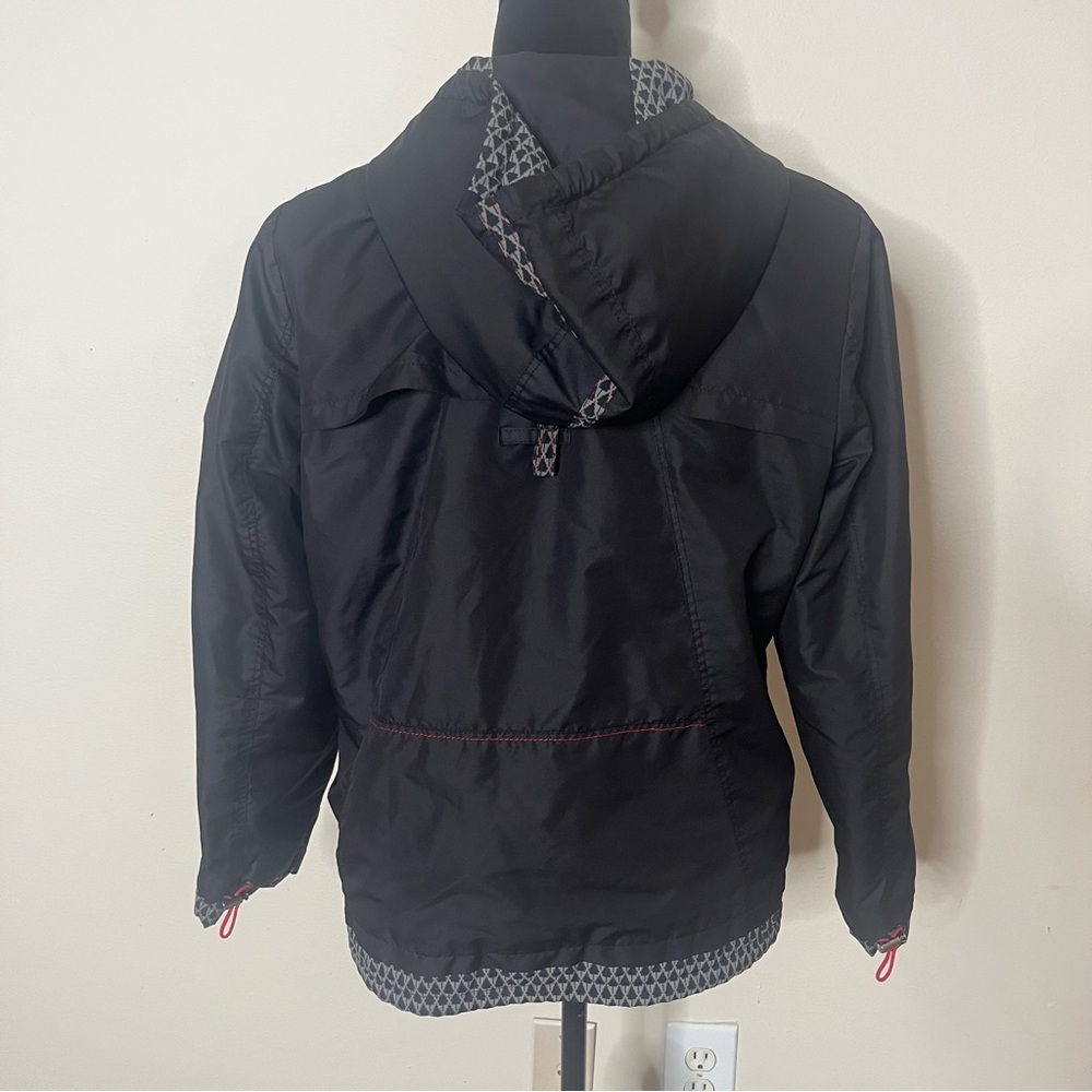 MYUNG SHIN Men’s Black Gray Red Contrast Stitched Hooded Toggle Nylon‎ Jacket XL - Picture 5 of 16